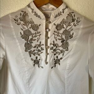 VTG elegant embroidered silhouette formalwear shirt by Edward
